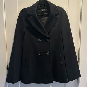 Top shop black wool cape